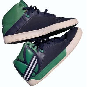 Adidas Attitude Vulc high sneakers Court Deck Navy Green Trefoil 10 Q32532 EUC